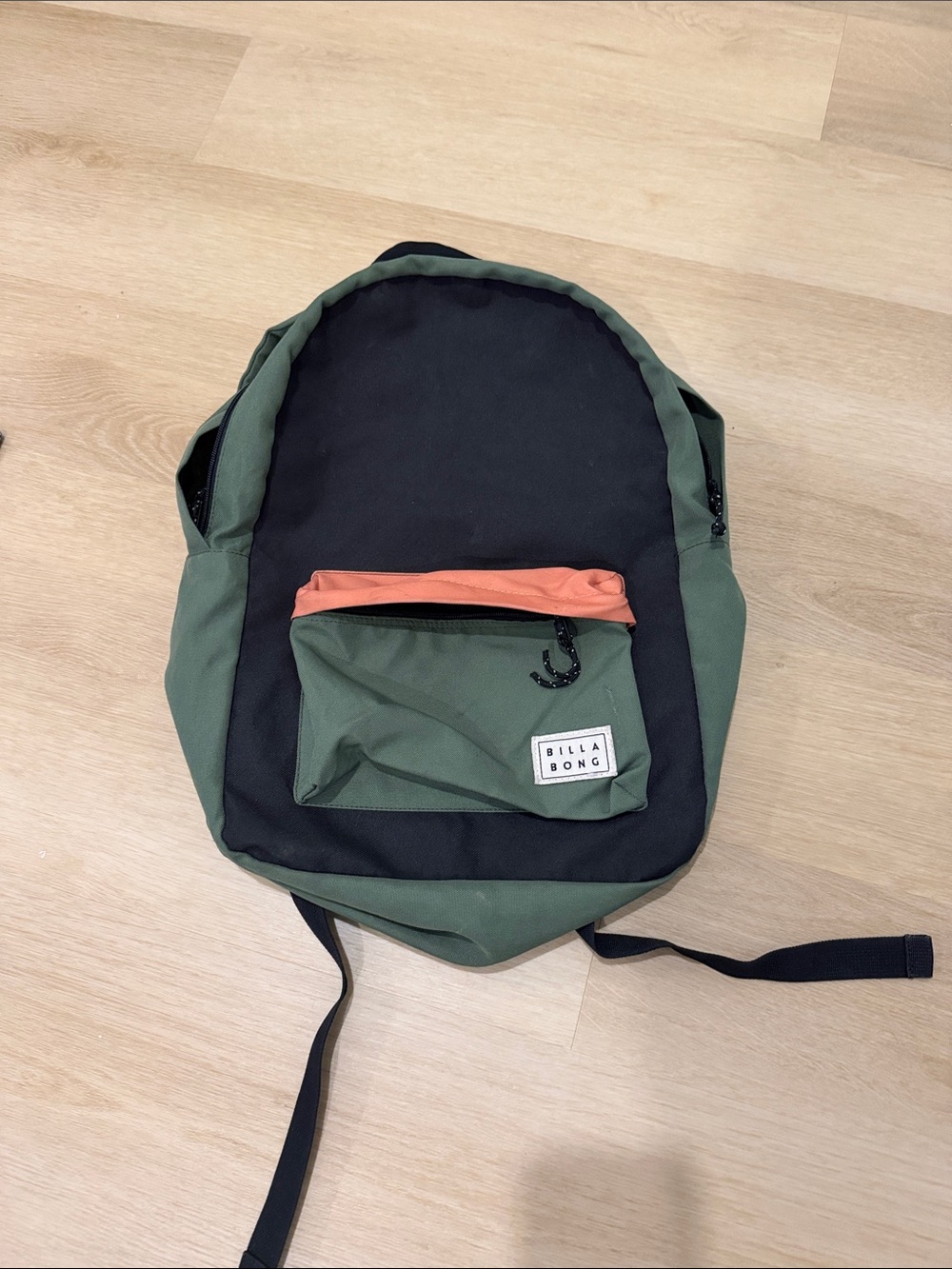 Billabong Green, Black & Coral Accent Backpack